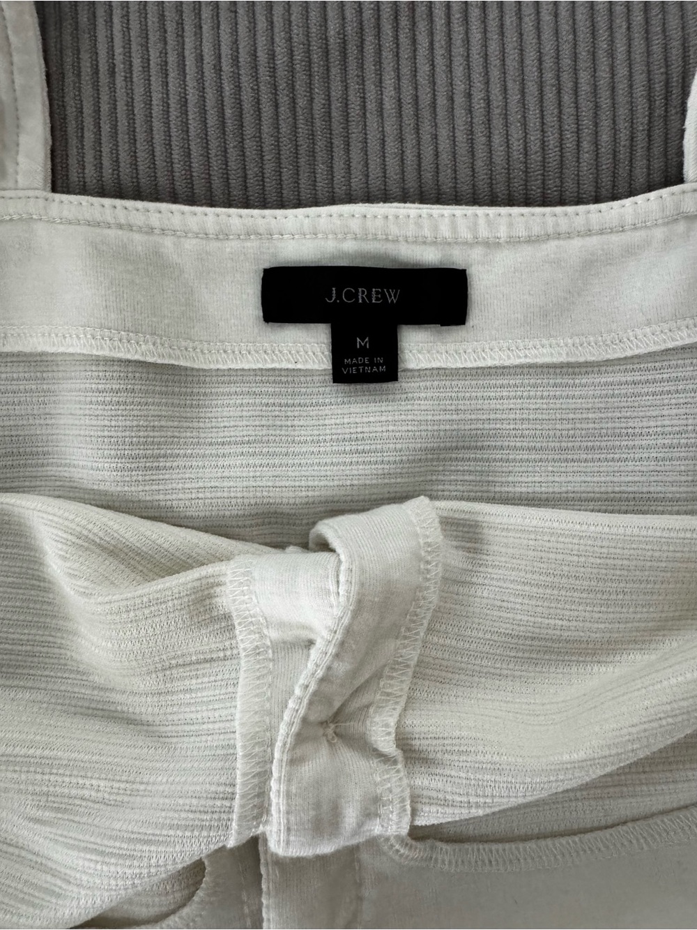 J. Crew Cream Ribbed Button-Front Tank - Picture 3 of 7